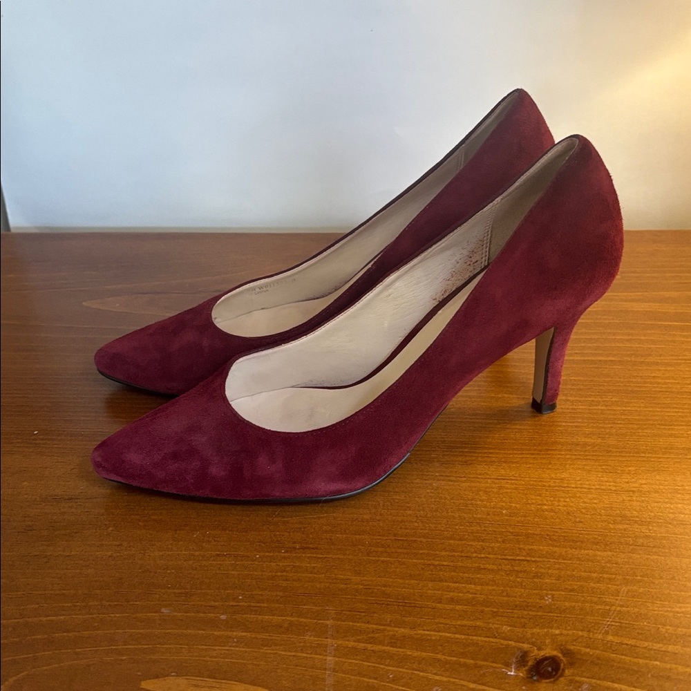 Cole Haan Vesta Pointed Toe Suede Pumps Heels